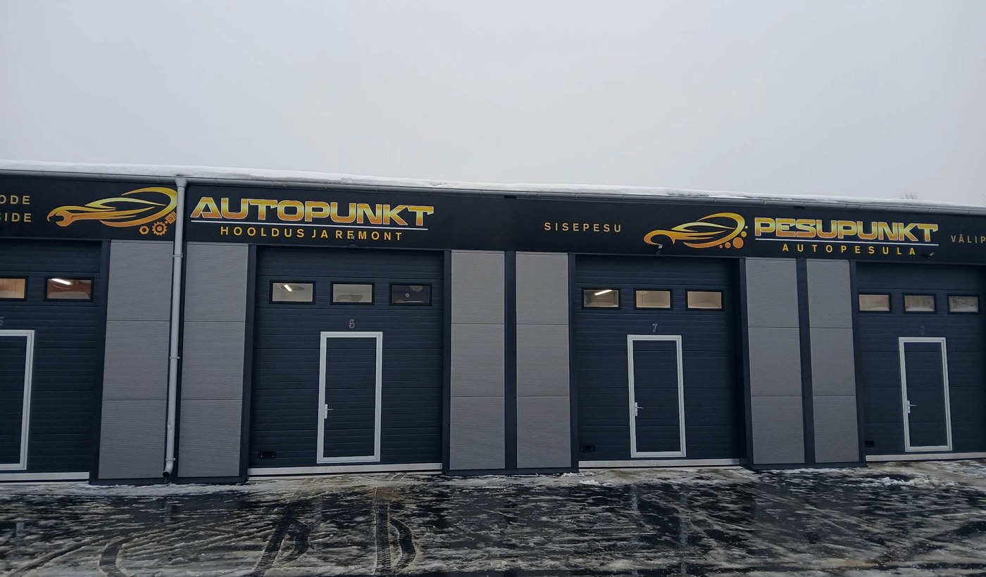 Autopunkti ja Pesupunkti hoone välisfassaad